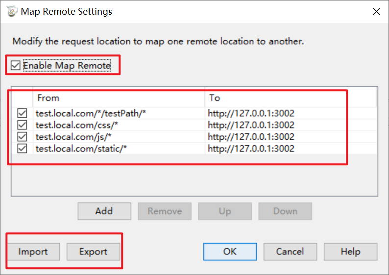 Map Remote Settings